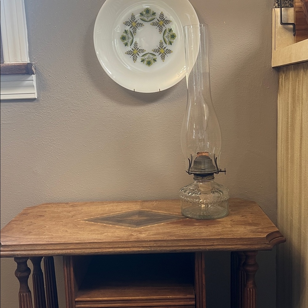 Vintage  made in America glass  eagle brand hurricane  oil lamp
